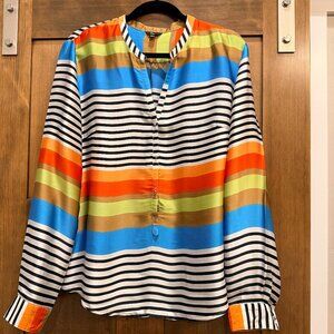 MILANO MULTI-COLORED STRIPED BLOUSE ~ SIZE XL